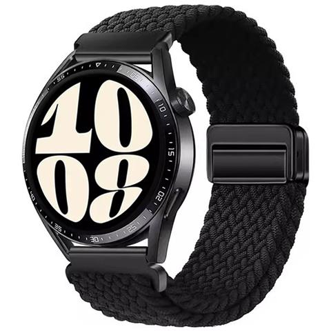 Elegante Cinturino Magnetico In Nylon Intrecciato Nero Da 20 Mm - Foto 2