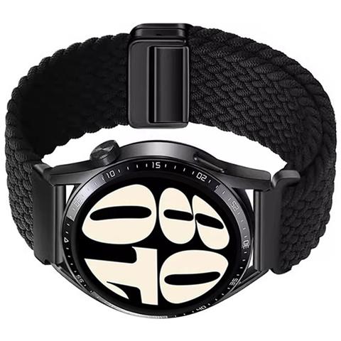 Elegante Cinturino Magnetico In Nylon Intrecciato Nero Da 20 Mm - Foto 3