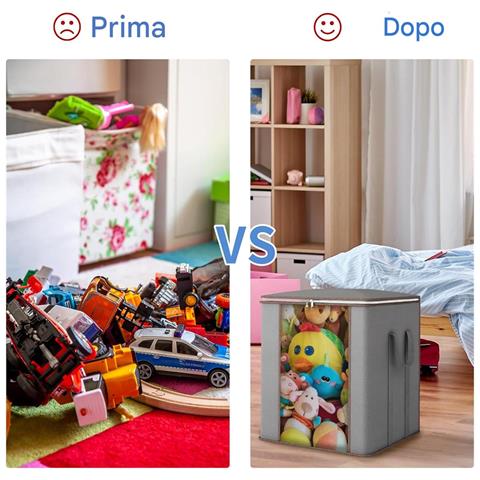Set 4 Sacchetti Contenitori Extra Large 120l Manici Rinforzati Organizer Casa - Foto 5
