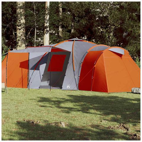 Tenda da Campeggio a Cupola 12 Persone Grigio e Arancione - Foto 1