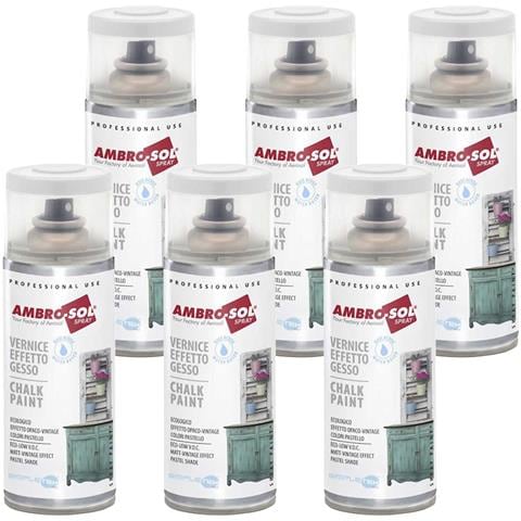 6x Bomboletta Spray Vernice Effetto Gesso Trasparente Finale Opaco - Foto 1