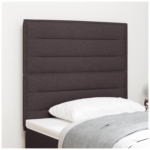 Testiera Design Linee Marrone Scuro 80 cm Tessuto - Foto 2
