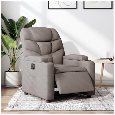 Poltrona Elettrica Reclinabile Tortora in Tessuto - Foto 2