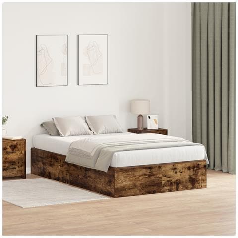 Struttura Letto con Contenitore in Rovere Affumicato 120x200 cm - Foto 2