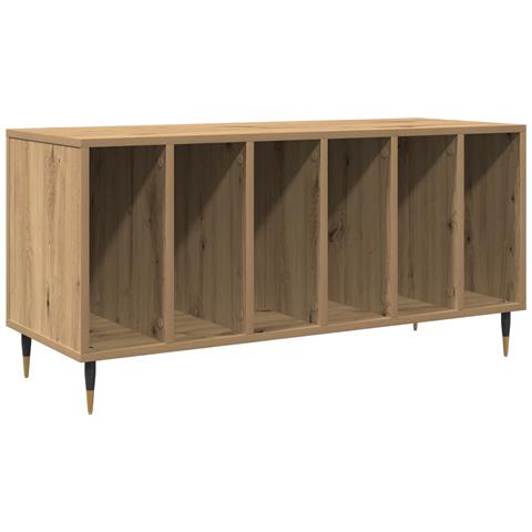 Armadio per dischi  in rovere artigianale 100x38x48 cm in legno ingegnerizzato - Foto 1