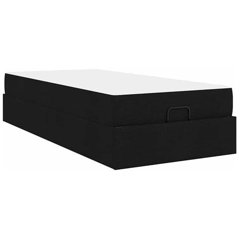 Struttura del letto con materasso Nero 100 x 200 cm Tessuto - Foto 9