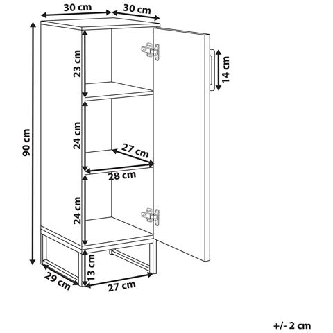 Armadietto Da Bagno Miscanti Legno Di Bambù 30 Cm Marrone Chiaro - Foto 5