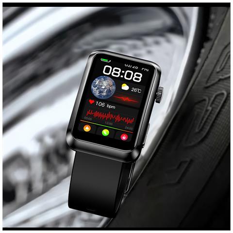 Smartwatch Tk77: Ecg, Frequenza Cardiaca E Monitoraggio Della Salute, Compatibile Con Huawei, Samsung, Apple, Garmin Black - Foto 2