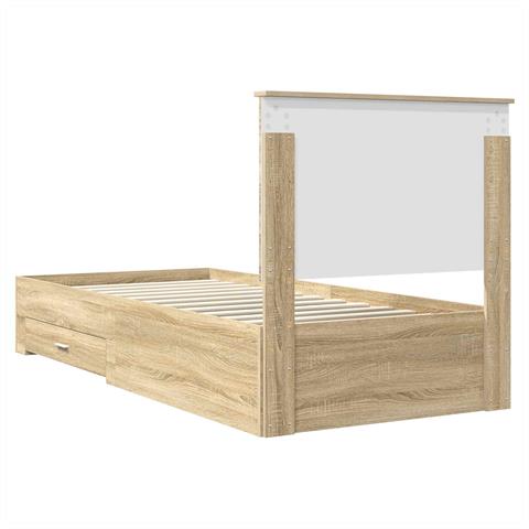 Struttura del letto con testiera Rovere Sonoma 100 x 200 cm - Foto 9