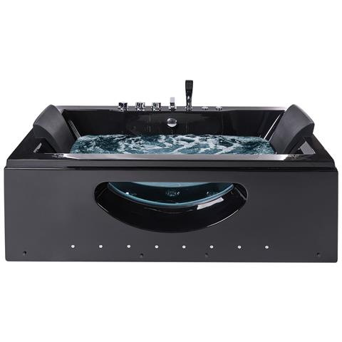 Vasca Idromassaggio Angolare Con Led Hawes 180 X 90 Cm Nero - Foto 2