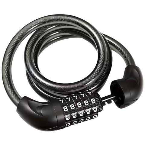 Antifurto Cavo A Spirale A Combinazione 5 Cifre 120cm Con Testa In Ferro - Foto 1