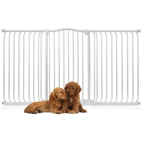 Bettacare Cancelletto Per Cani Extra Alto Con Parte Superiore Incurvata, 170cm - 179cm, Bianco Opaco, Extra Alto Con 100cm Di Altezza - Foto 1
