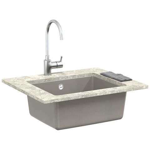 Lavello Grigio 530 x 460 mm 80% Quarzo e 20% Resina - Foto 2