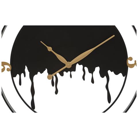 Orologio Da Parete Splash In Ferro Nero E Oro Effetto Colata - Foto 2