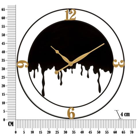 Orologio Da Parete Splash In Ferro Nero E Oro Effetto Colata - Foto 6