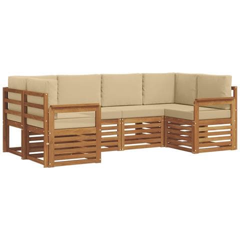Set divani con cuscino 20 pcs Naturale Legno di Acacia Massello - Foto 1