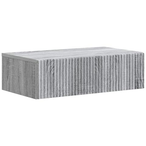 Tavolino da Parete Laterale Grigio Sonoma 59 x 34,5 x 17 cm - Foto 1