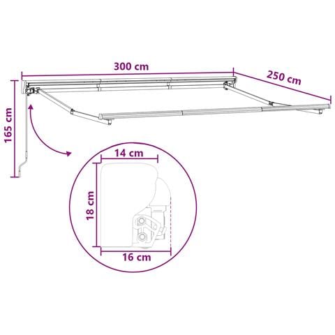 Cornice per Tenda Manuale con LED Tortora 3 x 2,5 m - Foto 9