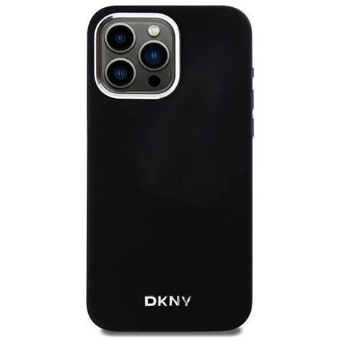Dkny Custodia Magsafe In Silicone Liquido Con Logo Metallico Piccolo Per Iphone 14 Pro Max - Nera - Foto 1