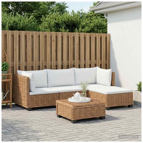 5 pz Set Lounge in Rattan con Cuscini GENDT Rattan naturale - Foto 2