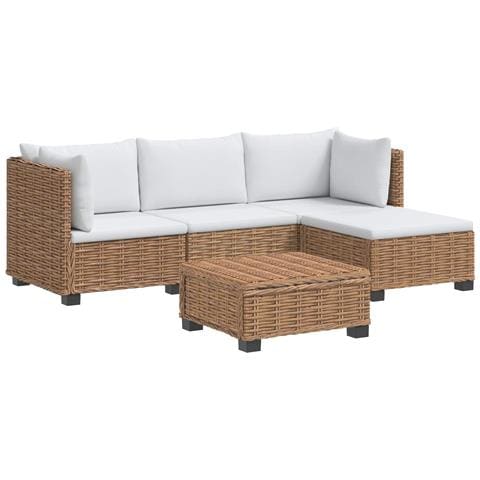 5 pz Set Lounge in Rattan con Cuscini GENDT Rattan naturale - Foto 1