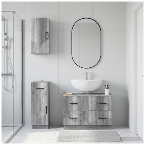 Set di armadietti da bagno in 3 pezzi HOORN Sonoma grigio - Foto 10