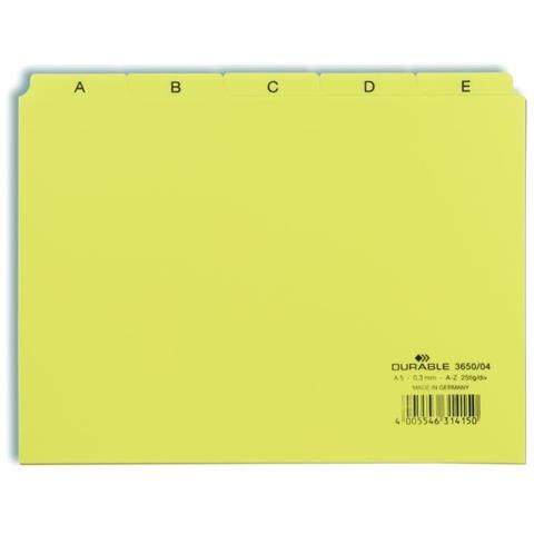 Divisorio Alfabetico In Ppl 25 Tasti Formato A5. Colore Giallo - Foto 1