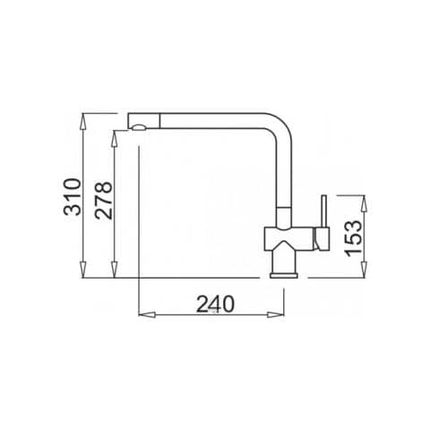Miscelatore Monocomando con canna girevole e doccetta estraibile Stream Plus 24x31 cm Granitek Colore Grigio Cemento 48 - Foto 2
