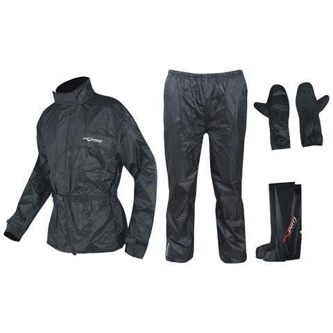 Antipioggia Completo Impermeabile Tuta Copri Guanto Copri Stivale Moto Nero 3xl - Foto 1