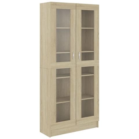 Armadietto Vetrina Rovere Sonoma 82,5x30,5x185,5 cm Multistrato - Foto 2