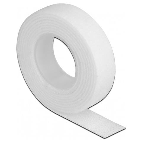 Nastro con chiusura a strappo a rotolo L 1 m x P 13 mm bianco - Foto 1