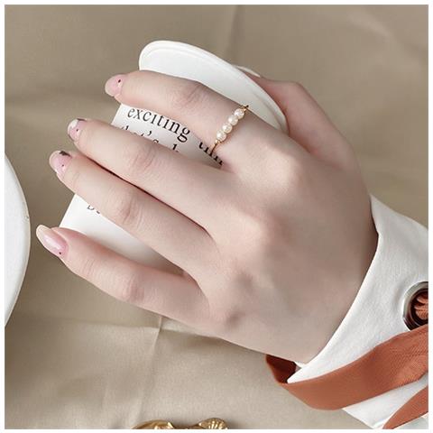 Anello Antistress Regolabile Con Perline Girevoli Gold S - Foto 6