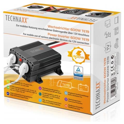 TE19 adattatore e invertitore Auto 600 W Nero - Foto 7