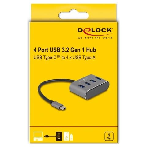 Hub a 4 porte USB 5 Gbps con connettore USB Type-C - Porte USB Tipo-A sulla parte superiore - Foto 3