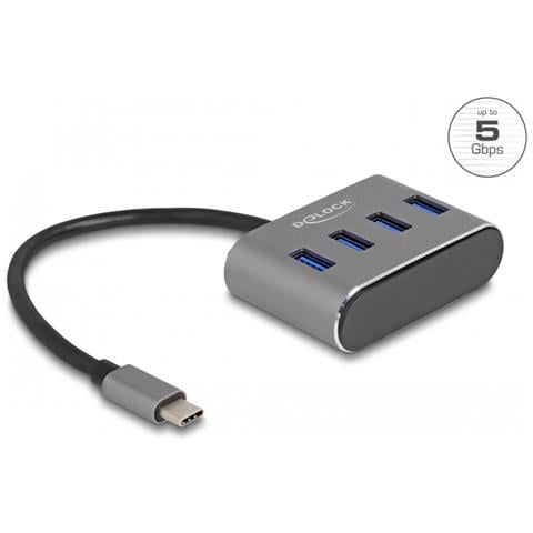 Hub a 4 porte USB 5 Gbps con connettore USB Type-C - Porte USB Tipo-A sulla parte superiore - Foto 1