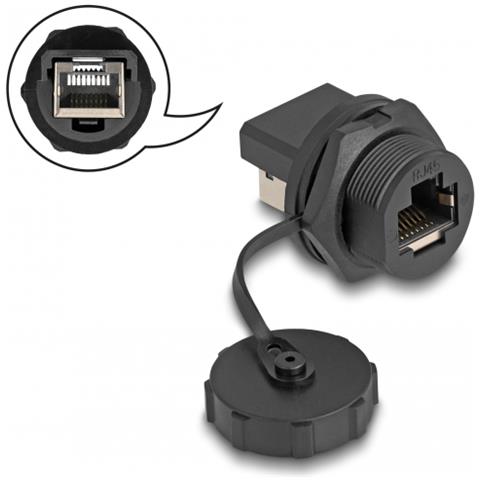 Accoppiatore RJ45 Cat. 6A con cappuccio di protezione per installazione integrata IP67 polvere e impermeabile - Foto 1