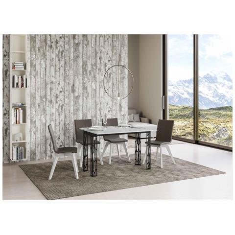 Tavolo Apribile 120/200x45/90 Cm Ghibli Double Telaio Antracite - Bianco Frassino - Foto 2