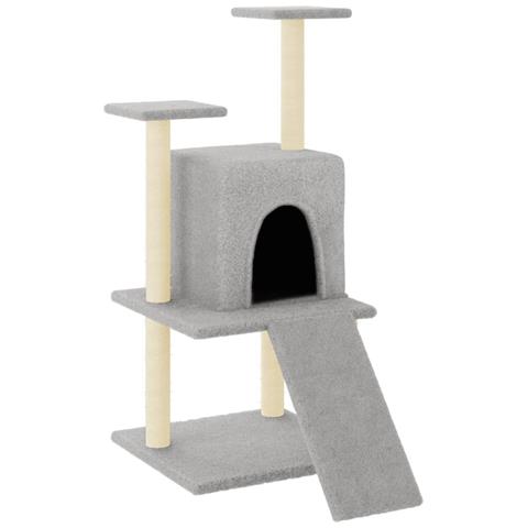 Albero Per Gatti Con Tiragraffi In Sisal Grigio Chiaro 110 Cm - Foto 1