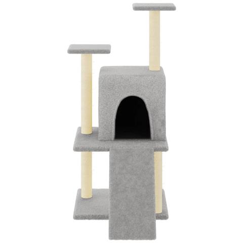 Albero Per Gatti Con Tiragraffi In Sisal Grigio Chiaro 110 Cm - Foto 2