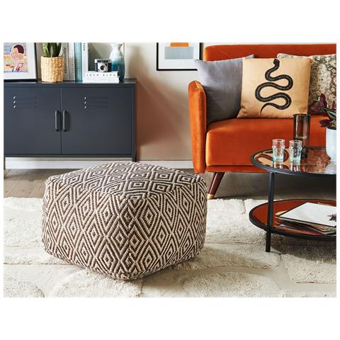 Pouf Manisa Lana Marrone 60 Cm 60 Cm 40 Cm - Foto 1
