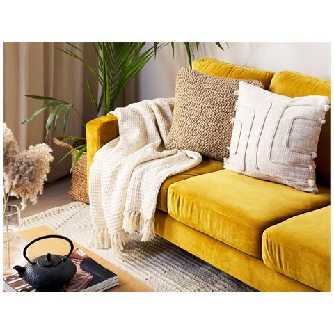 Coperta Malu Cotone 125 X 150 Cm Beige Chiaro - Foto 1