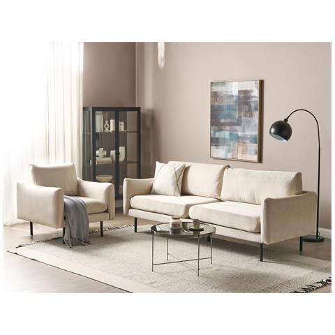 Set Da Salotto 4 Posti Vinterbro Velluto Beige Chiaro - Foto 1