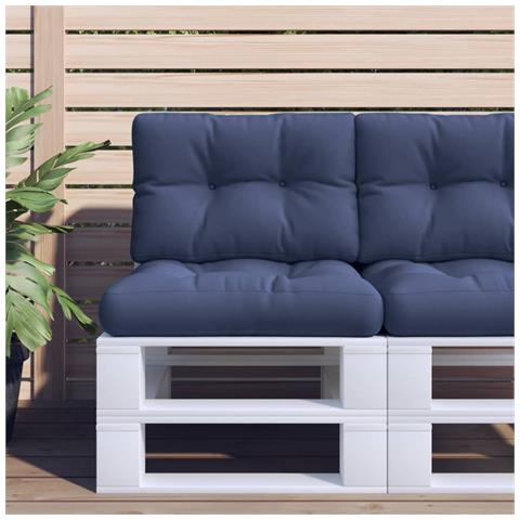 Set Cuscini Per Pallet Blu Marino 60x40x12 Cm In Tessuto - Foto 1