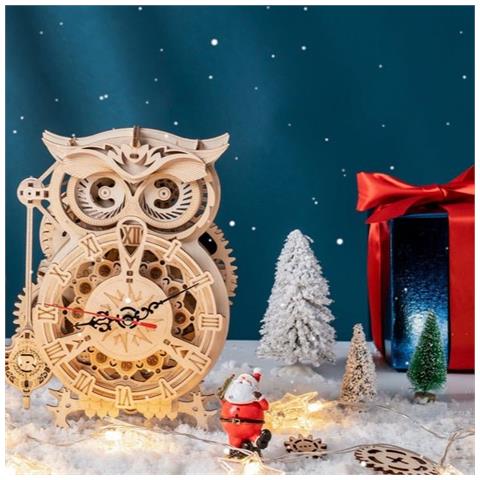 Puzzle 3d In Legno | Orologio A Gufo - Foto 6