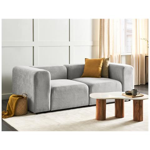 Divano Modulare 2 Posti Falsterbo Velluto A Coste Grigio - Foto 1