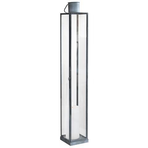 Lanterna Portacandela Da Esterno In Vetro E Metallo Susan - 10x10x67 Cm - Foto 1