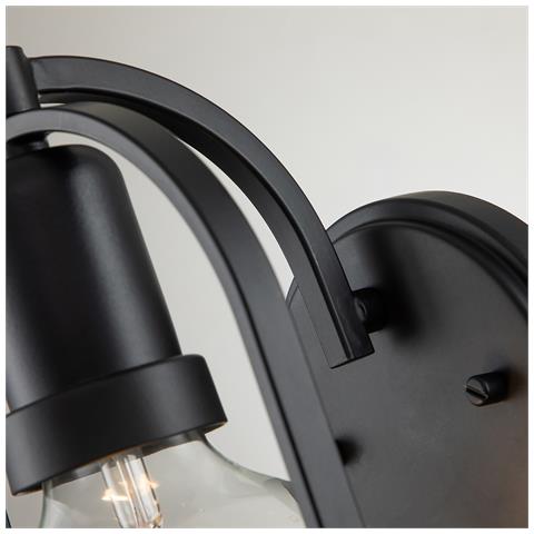 Applique Industrial Nordico Somerset Acciaio Nero 1 Luce E27 - Foto 2