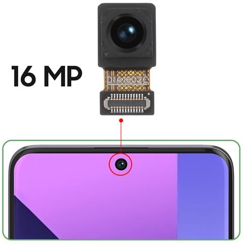 Fotocamera Frontale Per Xiaomi Redmi Note 13 Pro Plus Sensore 16mp, Nero - Foto 2
