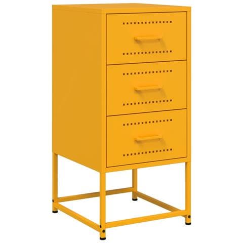 Comodino Giallo Senape 36x39x78 Cm In Acciaio - Foto 1