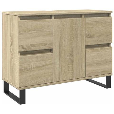 Mobile Da Bagno Rovere Sonoma 80x33x60 Cm In Legno Multistrato - Foto 1